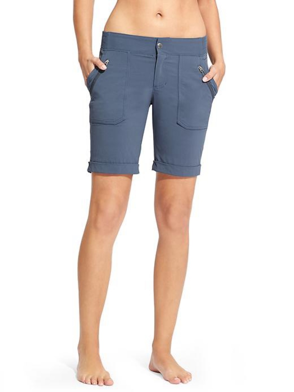 Athleta Iron Blue Trekkie Bermuda Shorts